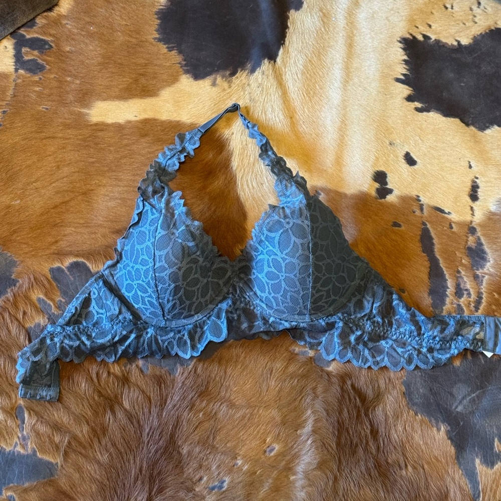 Victoria's Secret Blue Lace Demi-Cup Bra